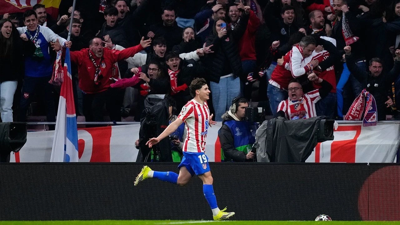 Selebrasi Julian Alvarez Atletico Madrid
